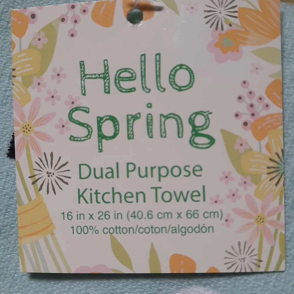 Easter Bunny Spring Farm Animals Dual Purpose Kitchen Dish Towels Fun Set - Picture 6 of 11